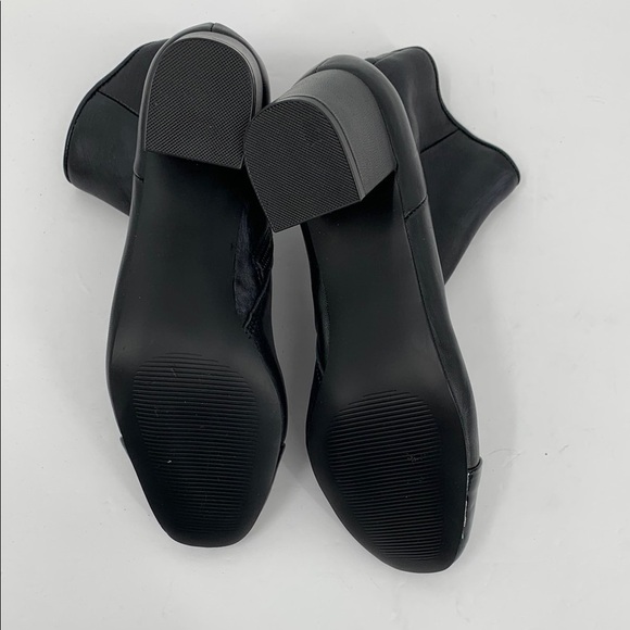 Steve Madden Jaslynn black leather ankle boot shoe spectator chunky heel 6 - Picture 6 of 7